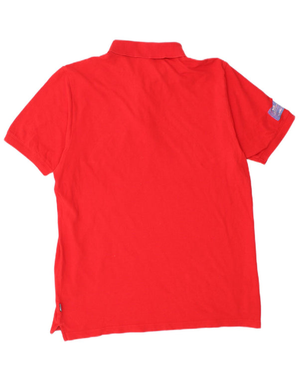 Camisa Polo Masculina Adidas Grande Algodão Vermelho