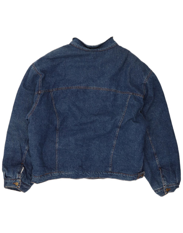 Jaqueta jeans vintage masculina sherpa regular fit Reino Unido 42 XL algodão azul