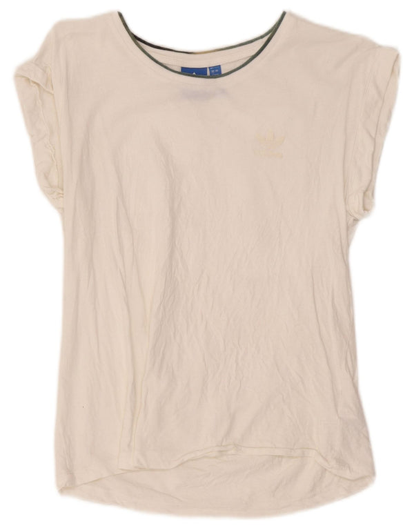 Camiseta Adidas Feminina Graphic Top UK 12 Médio Algodão Branco