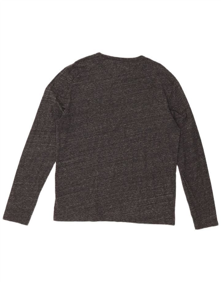 JACK WILLS Top masculino de manga comprida grande algodão manchado cinza