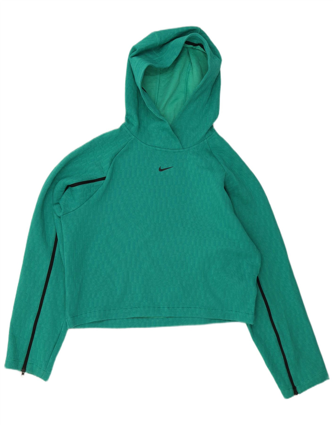 NIKE Womens Crop Oversized Hoodie Jumper UK 10 Pequeno Poliéster Verde