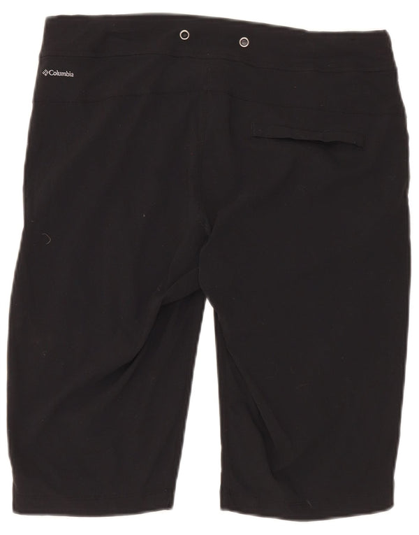 Shorts esportivos regulares femininos Columbia Omni-Shade EUA 8 médio W30 preto nylon