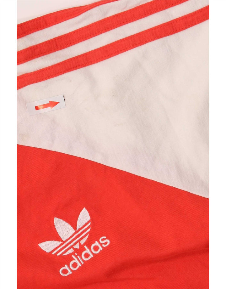 Adidas masculino top manga longa médio vermelho colorblock algodão