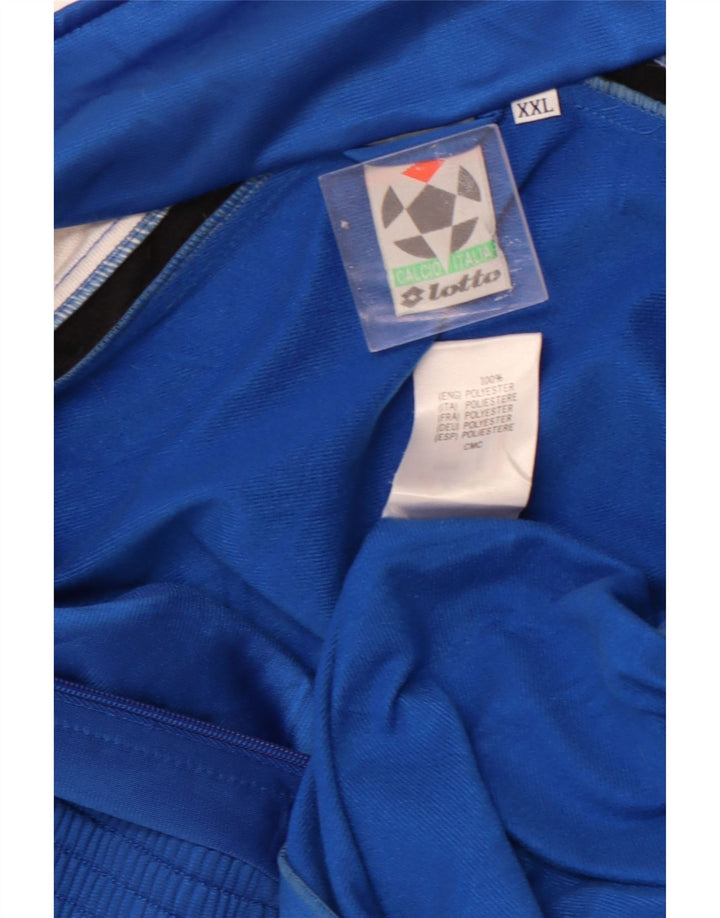 LOTTO Jaqueta masculina de agasalho gráfico 2XL azul colorblock poliéster