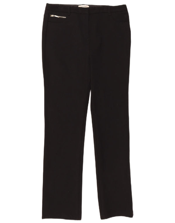 Calça casual justa feminina Marks & Spencer Reino Unido 12 médio W38 L30 preta