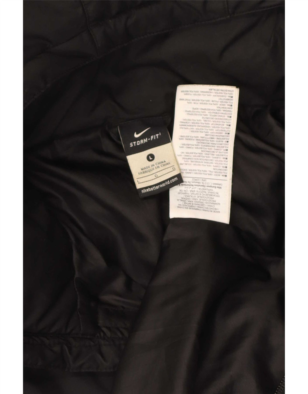 Jaqueta acolchoada com capuz Nike masculina Storm-Fit Reino Unido 40 grande poliéster preto