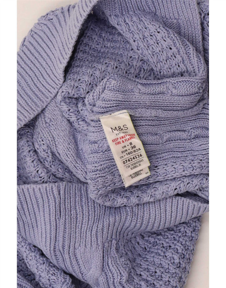 Suéter feminino Marks & Spencer grande com gola canoa Reino Unido 8 pequeno roxo