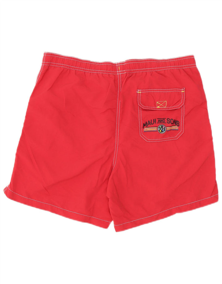 Shorts de natação masculino Maui and Sons poliamida vermelha média