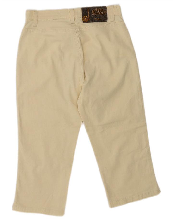 Calça capri feminina JECKERSON tamanho 40 pequeno W26 algodão amarelo