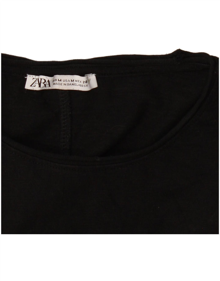 Camiseta feminina Zara UK 12 médio preto