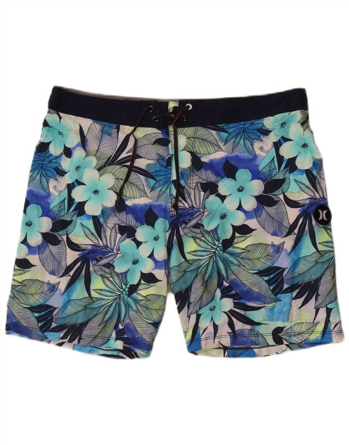 Shorts de natação Hurley masculino Phantom grande azul floral