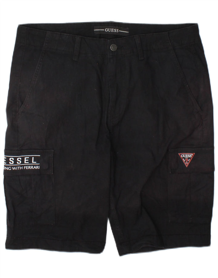 Guess Mens Cargo Shorts W32 Médio Algodão Preto