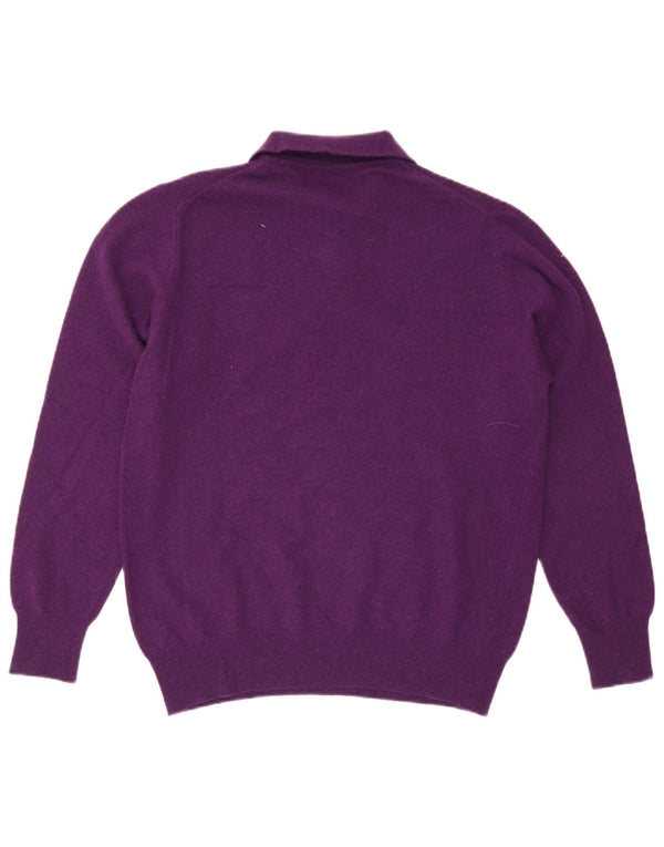 Suéter masculino Benetton com gola polo IT 52 grande lã roxa
