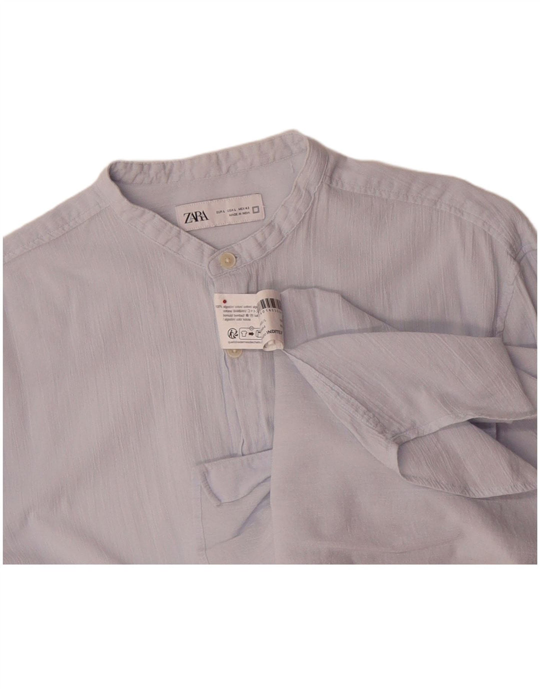 Camisa masculina ZARA grande algodão azul