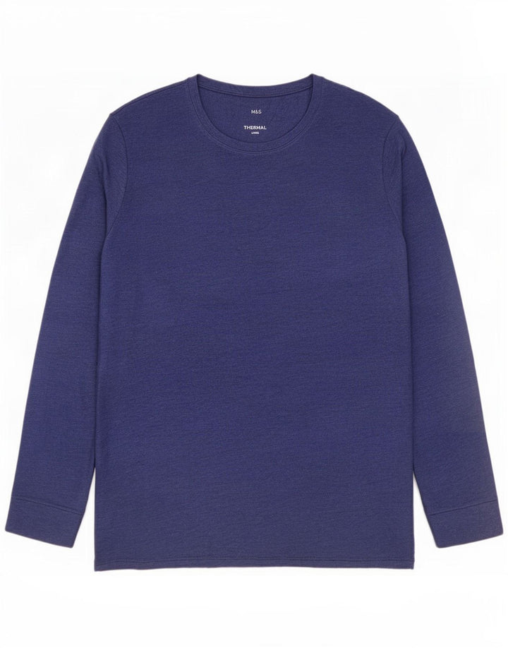 Top masculino Marks & Spencer manga comprida grande acrílico azul marinho