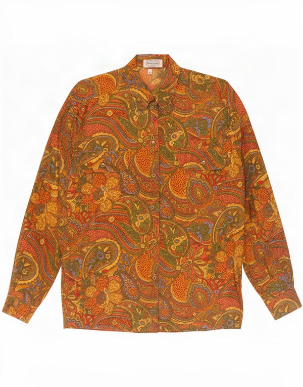 Camisa feminina vintage grande UE 40 média paisley multicolorida