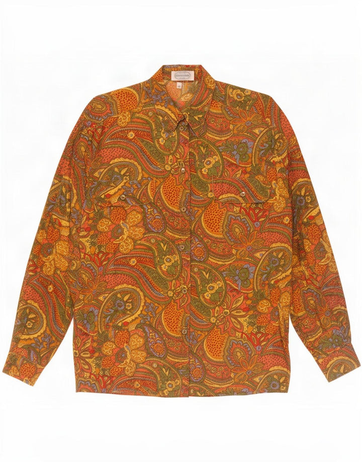 Camisa feminina vintage grande UE 40 média paisley multicolorida