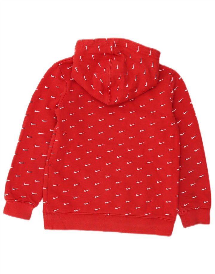 Jumper com capuz Nike Boys 6-7 anos algodão vermelho
