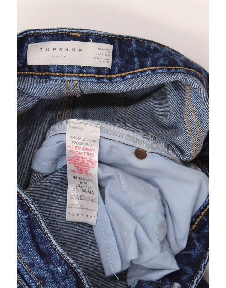Jeans retos femininos Topshop W25 L26 algodão azul