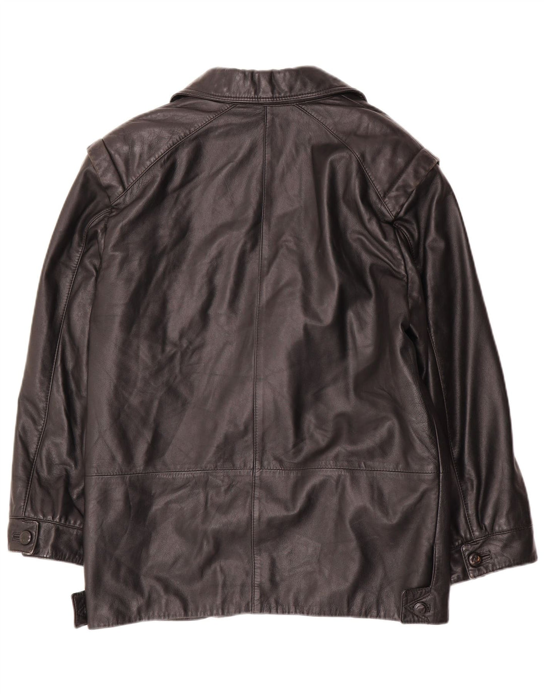 Jaqueta de couro feminina vintage IT 44 médio preto