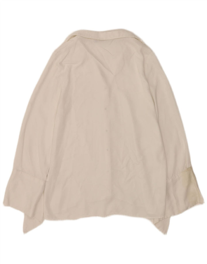 Blusa feminina Zara UK 10 pequena viscose branca