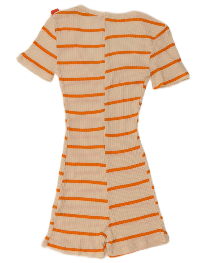 Macacão feminino Zara UK 8 pequeno listrado branco