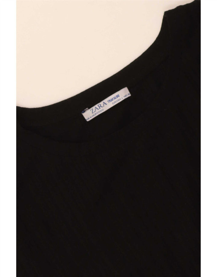 Zara Womens Trafaluc Blusa Top Reino Unido 16 Grande Preto