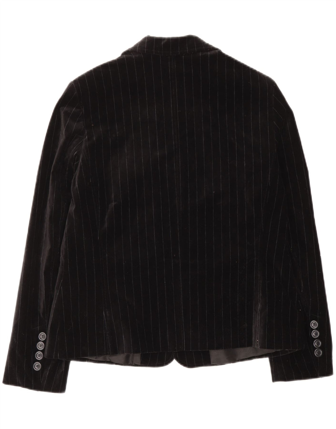 Jaqueta blazer feminina de veludo com 2 botões My Own IT 44 risca de giz preta média