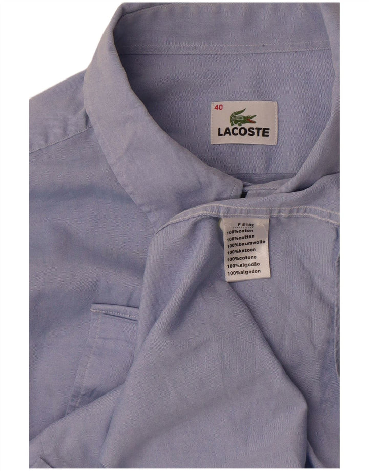 Camisa masculina Lacoste tamanho 40 algodão azul médio
