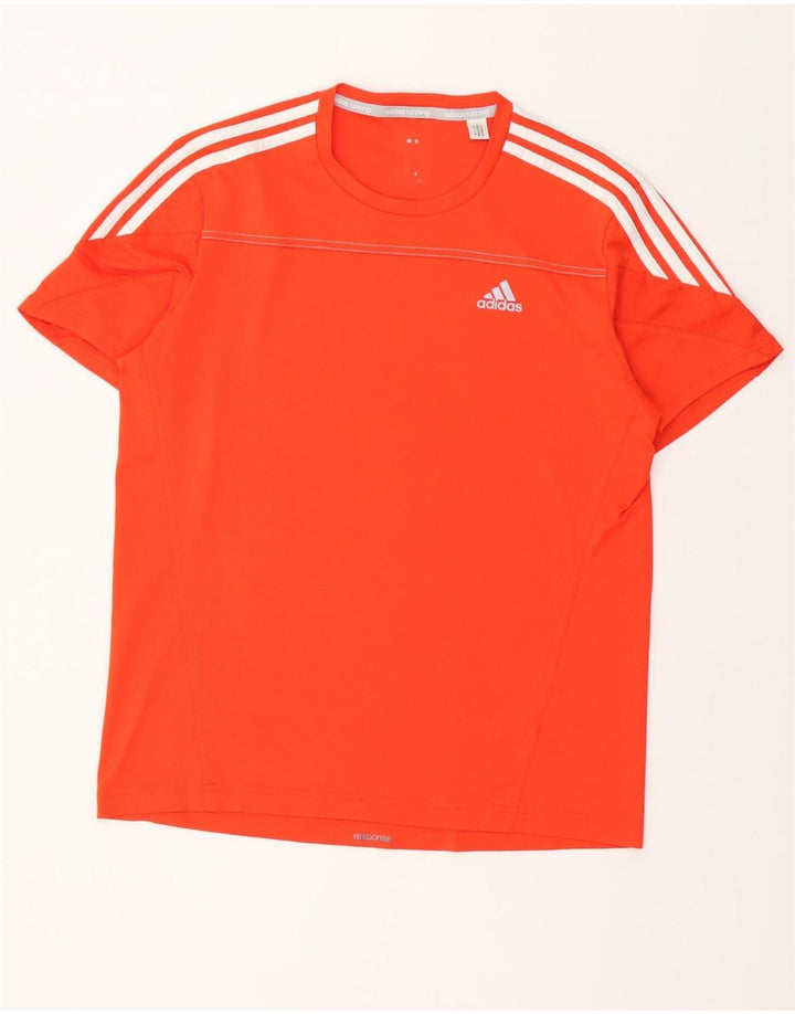 Adidas Mens Camiseta Top Médio Laranja Poliéster