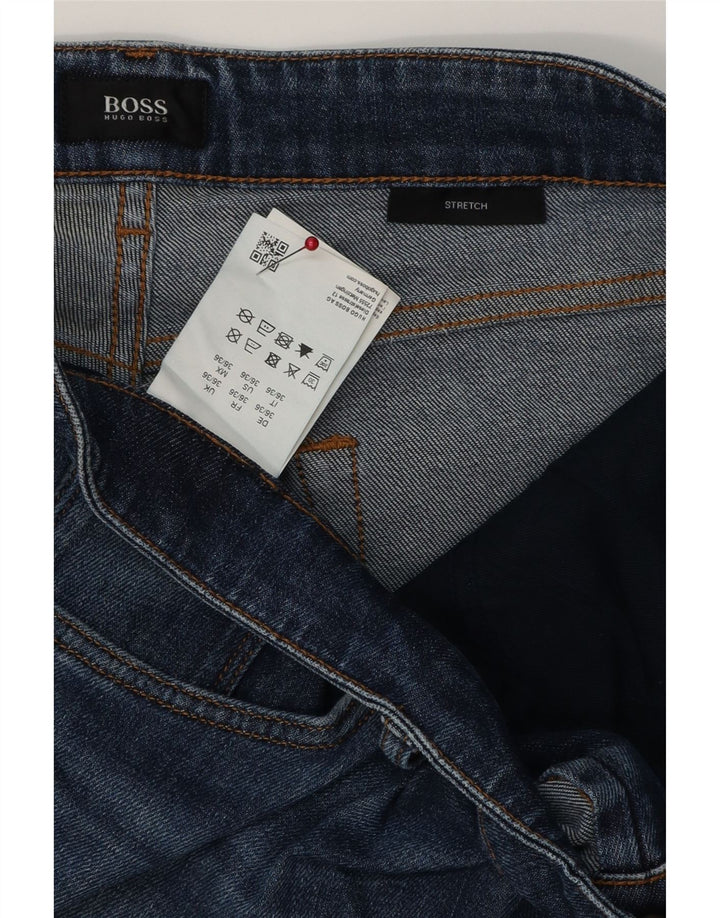 Hugo Boss Masculino Stretch Slim Jeans W36 L36 Azul Algodão