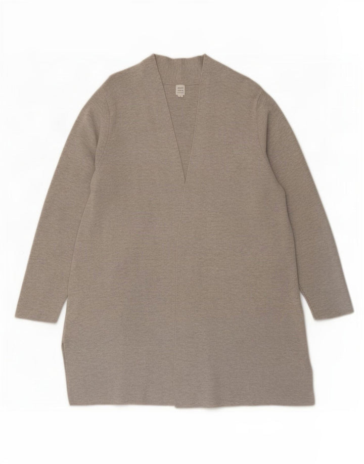 Suéter cardigã aberto feminino John Lewis Longline Reino Unido 16 grande poliéster cinza