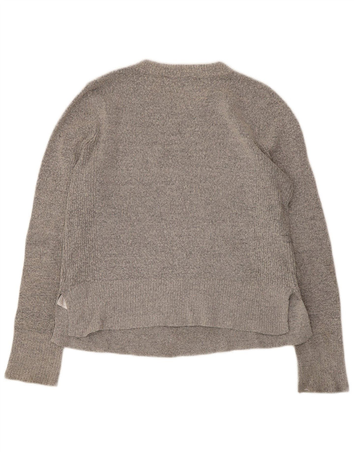 Suéter feminino Oasis com gola canoa UK 12 cinza médio acrílico