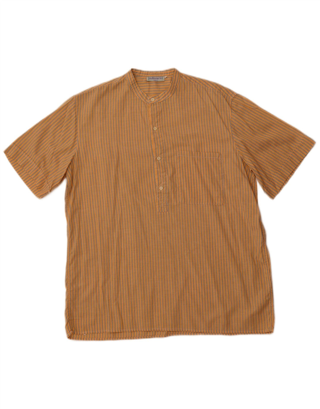 Camisa pulôver masculina de manga curta PULLOVERIA grande listrada laranja