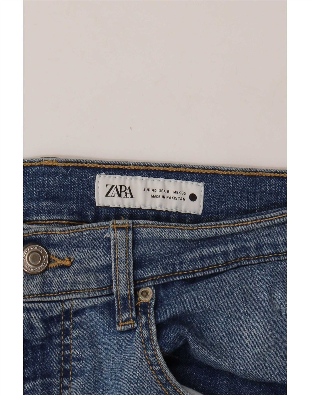 Calça jeans reta feminina Zara EU 40 médio W30 L27 azul