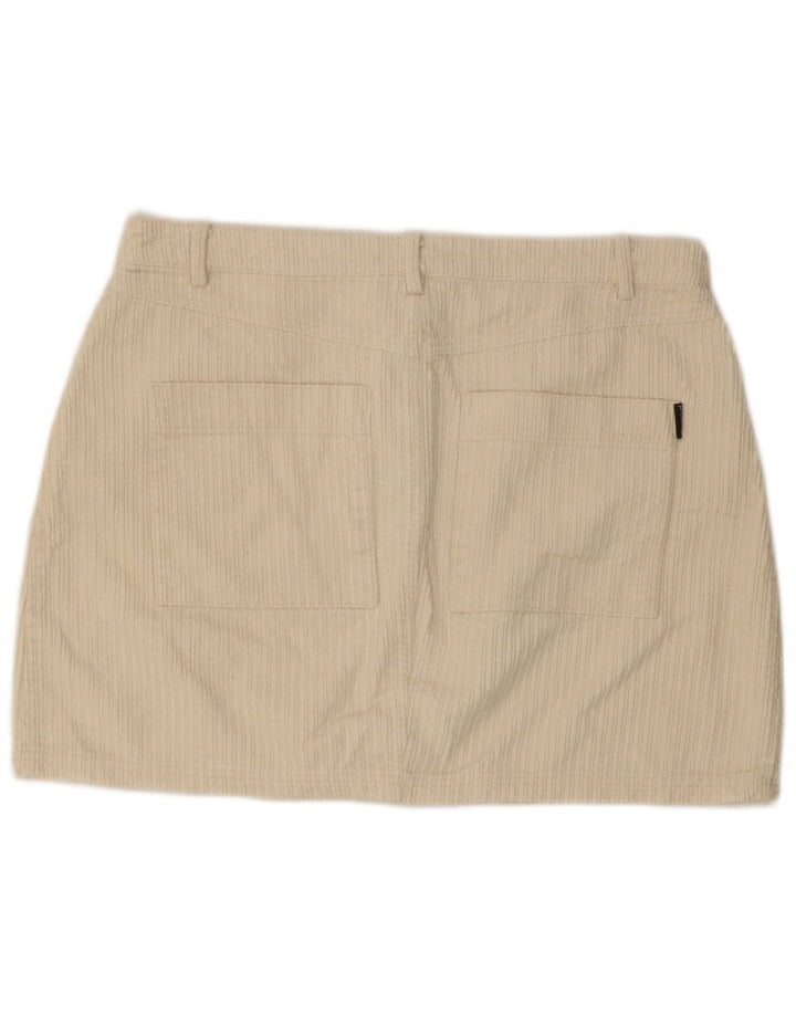 RIP CURL Mini saia feminina de veludo cotelê grande W34 algodão branco
