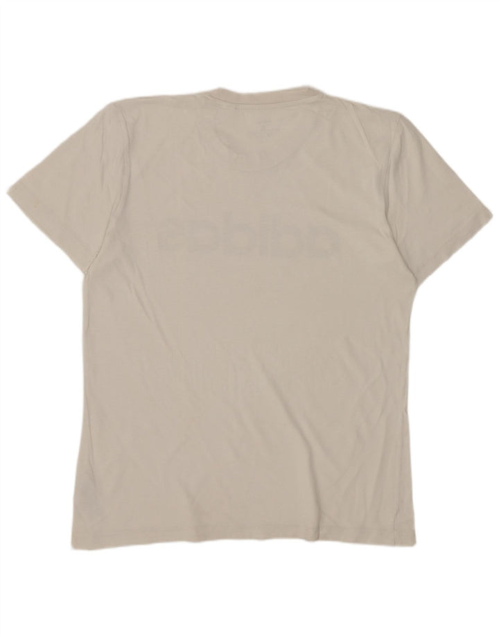 Adidas Mens Graphic T-Shirt Top Pequeno Algodão Branco