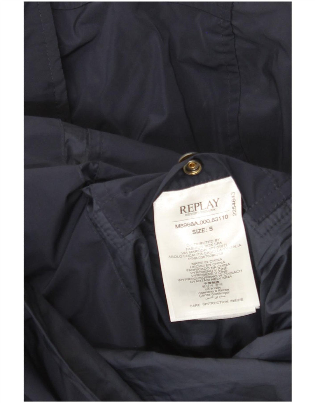 Jaqueta de chuva masculina Replay Graphic UK 36 poliéster azul marinho pequeno