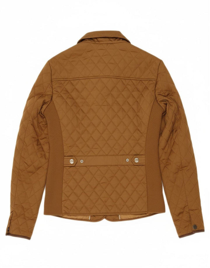 MASSIMO DUTTI Womens Quilted Jacket UK 12 Medium Brown Polyester Vintage Massimo Dutti and Second-Hand Massimo Dutti from Messina Hembry 