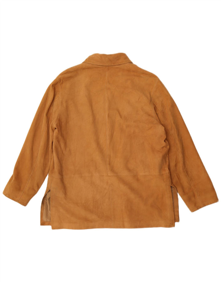 Jaqueta feminina vintage de camurça IT 42 couro marrom médio