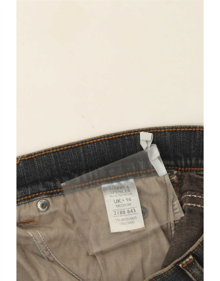 Calça jeans feminina Marks & Spencer Bootcut Reino Unido 16 grande W32 L31 azul algodão