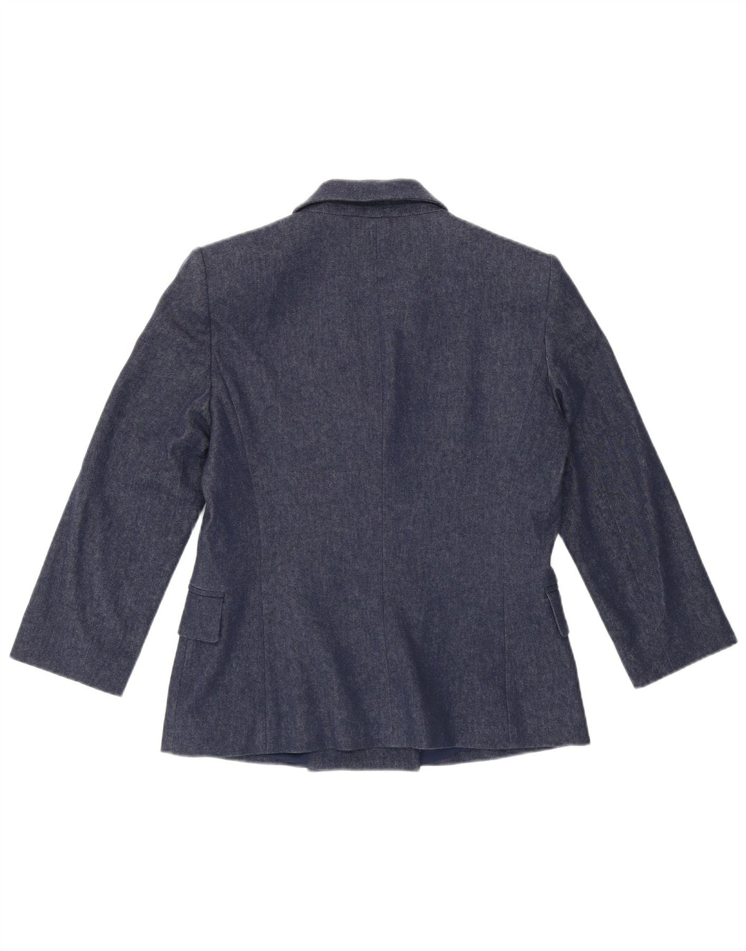 Jaqueta blazer feminina Trussardi manga 3/4 com peito duplo IT 42 azul médio