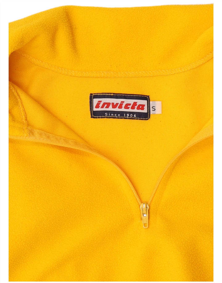 Suéter de lã feminino Invicta com zíper e gola UK 10 pequeno amarelo