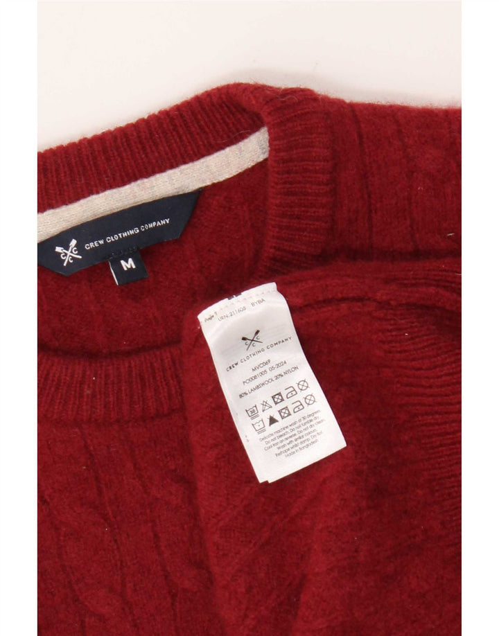 Crew Clothing Suéter masculino com gola em lã de cordeiro vermelho médio