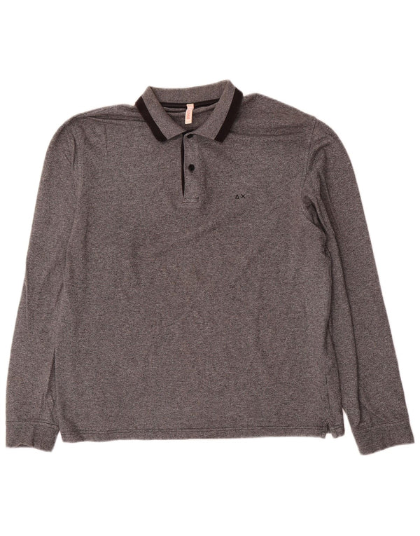 Sun68 Camisa polo masculina de manga comprida XL algodão cinza