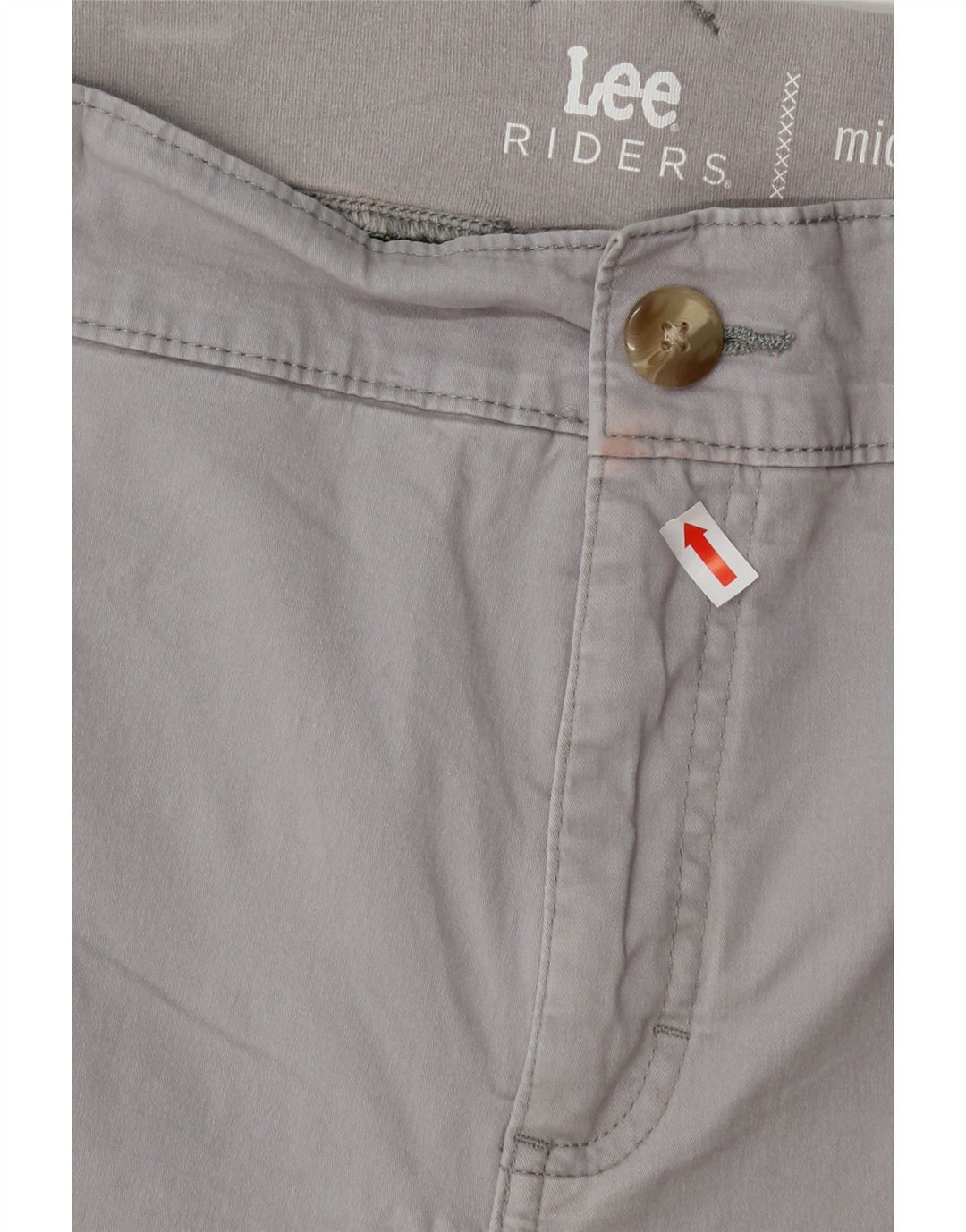LEE Womens Riders Mid Rise Chino Shorts W37 XL Grey Cotton Vintage Lee and Second-Hand Lee from Messina Hembry 