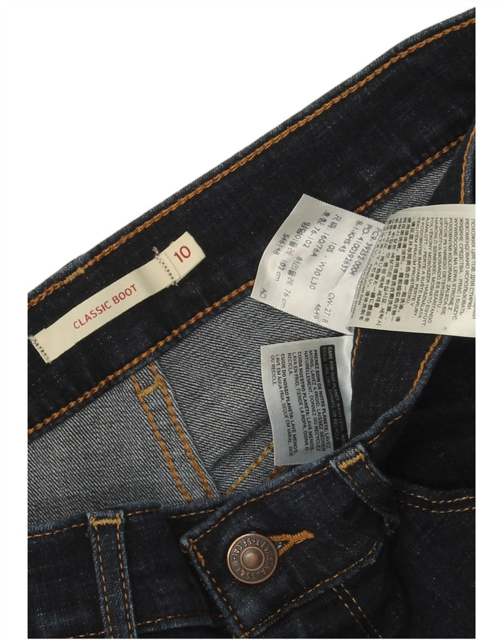 Jeans feminino clássico bootcut LEVI'S US 10 grande W30 L30 algodão azul marinho
