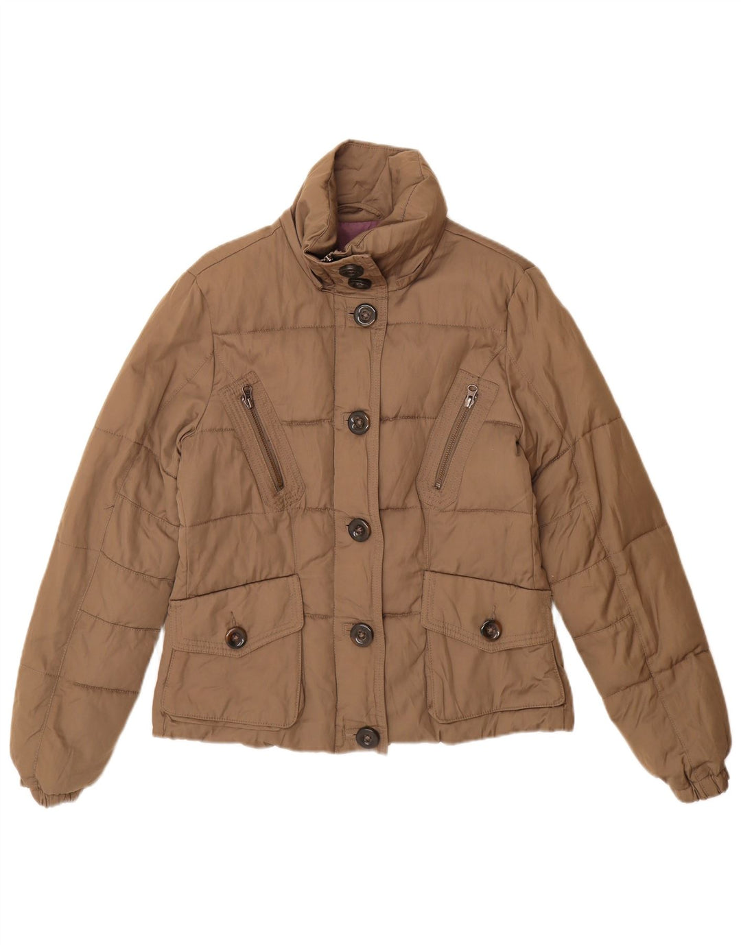 Jaqueta acolchoada feminina Marlboro Classics EU 44 XL algodão marrom