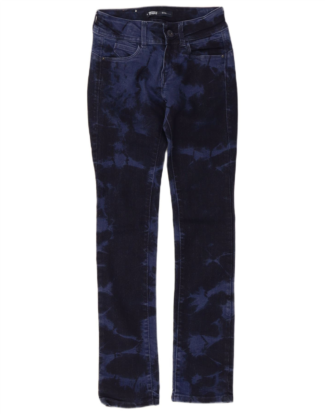 LEVI'S Boys Slim Jeans 9-10 Anos Azul Marinho Tie Dye Algodão