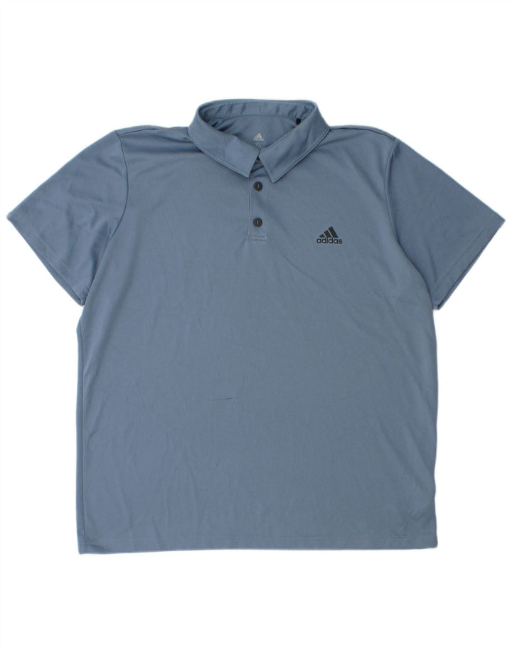 Camisa polo masculina Adidas Aeroready XL azul poliéster